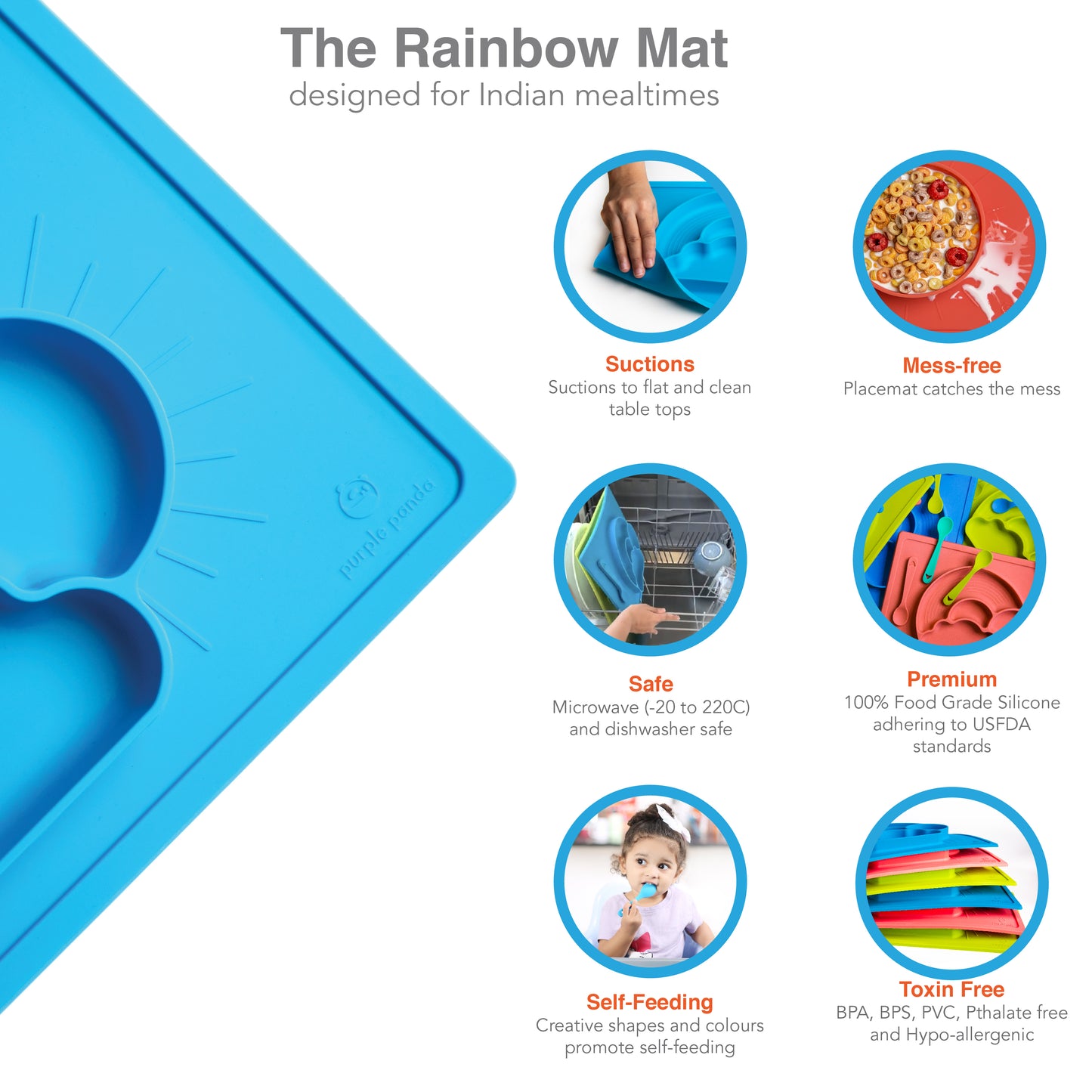 Rainbow Mat (Bubbly Blue)